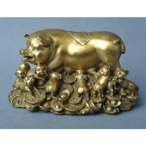Cheap pure copper bronze ornaments money lucky pig ornaments - Multi Fu wealth