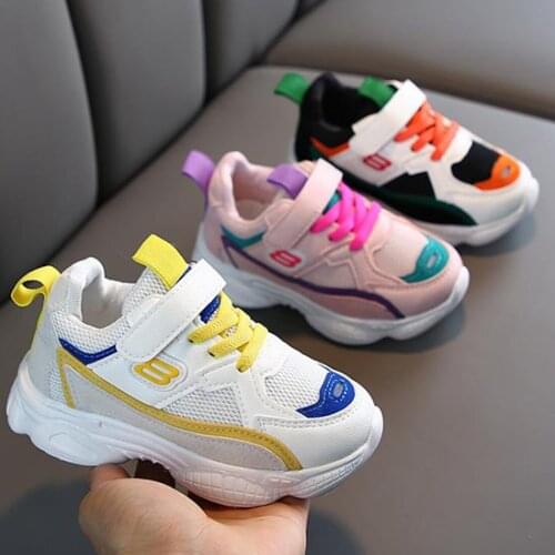 Kids Shoes Girls Baby Boy Sneakers Breathable Sports Shoes Geometric Fashion Design Children School Shoes