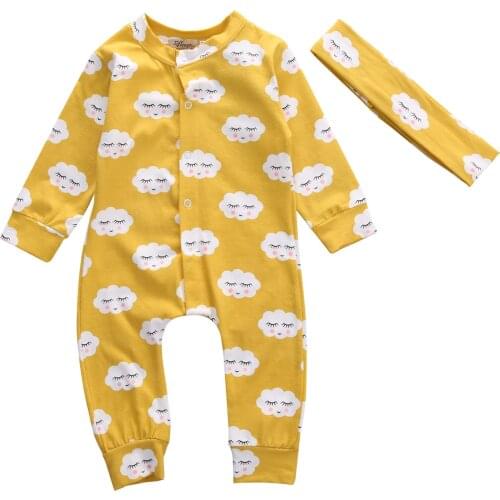 0-18M Infant Newborn Toddler Baby Boy Girl Cartoon Wind Long Jumpsuit Romper Cotton Clothes Outfit