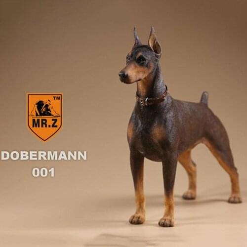 Mr.Z 1/6 Scale Simulation Animal police dog Doberman Pet dog Model Toy Gifts Model F 12" Action Figure Scene Car Decoration