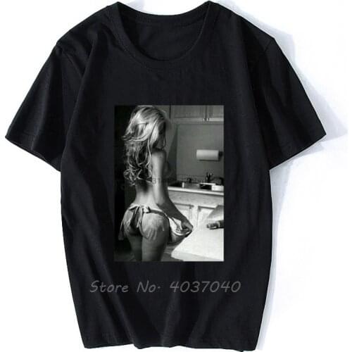 Sexy Blonde Kitchen Girl Cooking Funny Cool Model New Fashion T Shirt Men Cotton Tshirt Hip Hop Tees Tops Streetwear