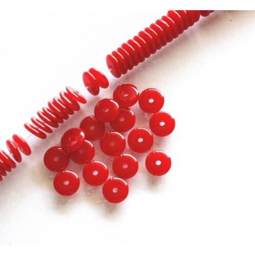 HOT Dark red resin beeswax 6X2mm 8X2mm abacus Spacer Jewelry round loose beads 15" B102