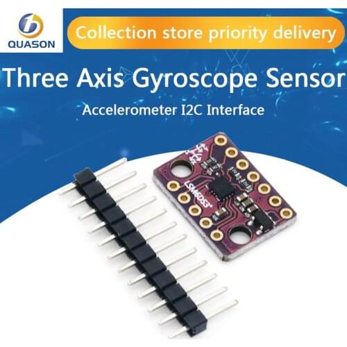 GY-LSM6DS3 Accelerometer Gyro Embedded Digital Temperature Sensor Board SPI IIC I2C Interface Breakout Module LSM6DS3