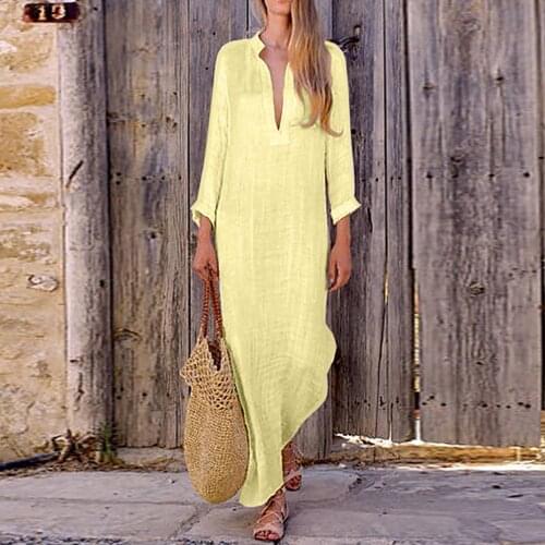 Hillsionly Plus Size Womens Summer Soild Comfy Casual Dresses Short Sleeve Swing Dress Loose Elegant Maxi Dress For Women 2021