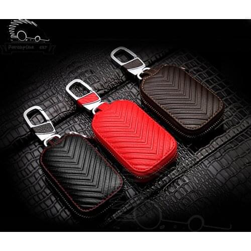 Leather Car Key Case for Lexus Audi Mercedes Peugeot Toyota Vw Skoda Bmw Hyundai Chevrolet Car Protector Case Covers Car Key Bag