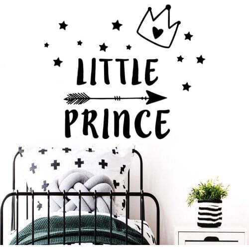 Beauty little prince Wall Stickers Pvc Material Vinyl Mural Wallpaper For Kids Rooms Wall Art Decal Bedroom adesivo de parede