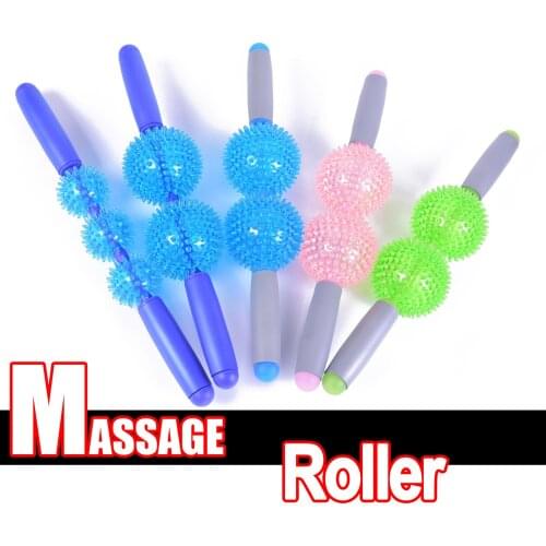 TPR Yoga Massage Roller Gym Muscle Massager Stick Body Massage Relaxing Tool Muscle Roller Sticks with 2/3 Point Yoga Column
