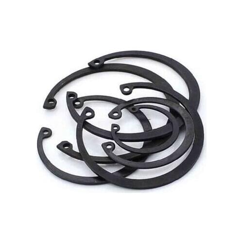 10pcs Black Metal C Type Dia 40-105mm 42/45/47/48/50/52/58/62/70/90/100mm Metal Internal Circlip Ring for Electric Shaft Bearing