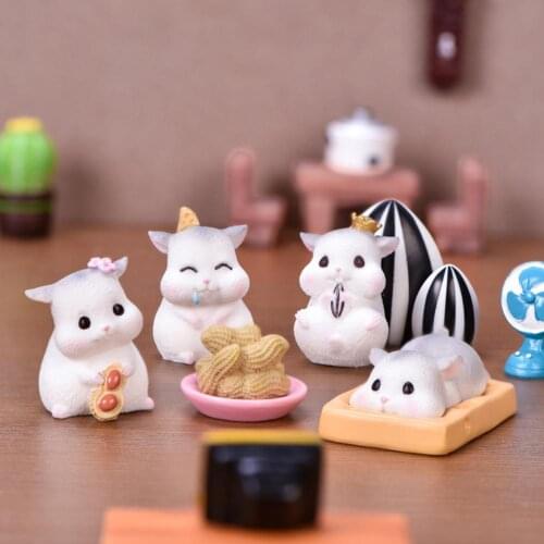 Mini Cute Hamster Handmade Simulation Doll Desktop Decoration Figurine Ornaments Dolls Girls Gift Toy Home Decoration