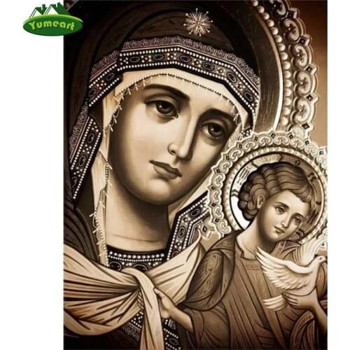Virgin and Child Diamond Painting Crystal Full Square Diamond Embroidery 3d Cross Stitch Kits Home Decor Diamond Mosaic Pigeon