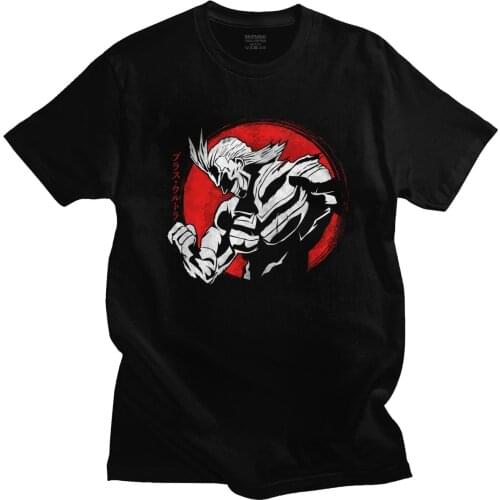 Plus Ultra All Might Men T Shirt Pre-shrunk Cotton Boku No Hero Academia Tee Top Short Sleeve Graphic Tshirt Anime T-shirt Merch