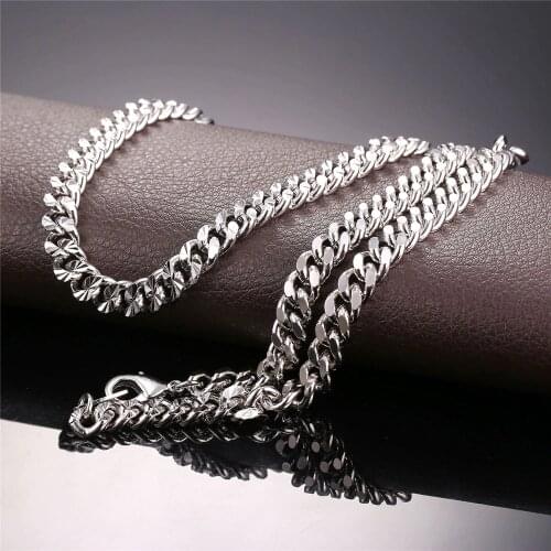 Men Curb Chain Necklace Hiphop Style yellow Gold//Rose Gold color Wholesale Jewelry Cuban Male Accessories N838G