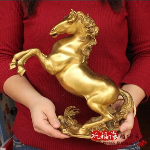 2020 home LIVING ROOM wall TOP Decor Money drawing Money HORSE ART bronze statue sculpture Decoration brass decorative