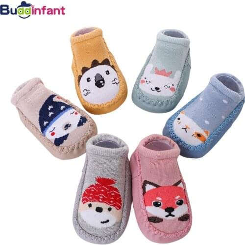 Baby boy socks cotton warm floor sock with rubber soles toddler shoe socks infant girl home slippers newborn baby shoes footwear