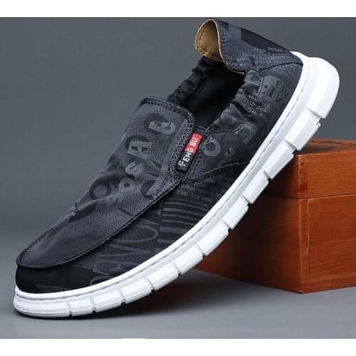 2021 New Fashion Spring Men Shoes Slip On Camouflage Canvas Casual Shoes Trend Shoes Man Cool Loafers