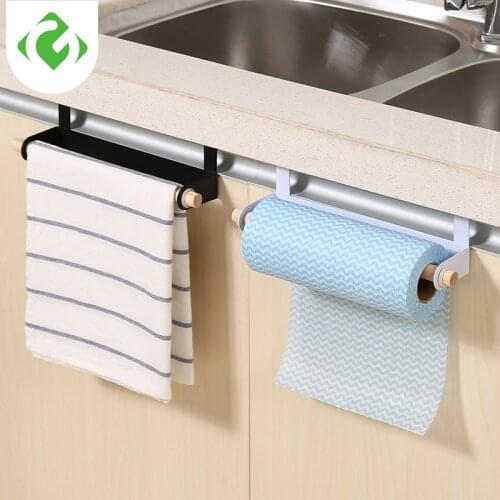 Single Rod Kitchen Towel Hanging Rack Cupboard Cabinet Door Back Hanger Cupboard Kitchen Organizer Storage Rack for Bathroom