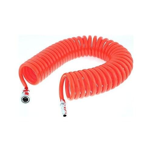 9 Meters Long 10mm x 6.5mm Polyurethane Coiled Air Hose Tube Orange