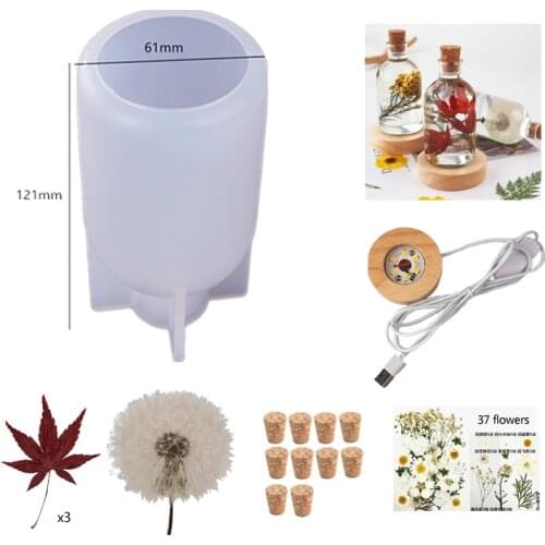 DIY Epoxy Resin Drop Crystal Small Night Light Mold Lamp Holder Mold Bottle Stopper Dried Flower Decoration Handmade Handicrafts