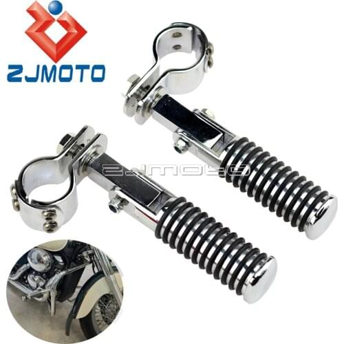 Chrome 28/32/38mm Universal Highway Crash Bars Foot Pegs Footrests Mount Clamps For Harley Softail Yamaha Suzuki Honda GL150