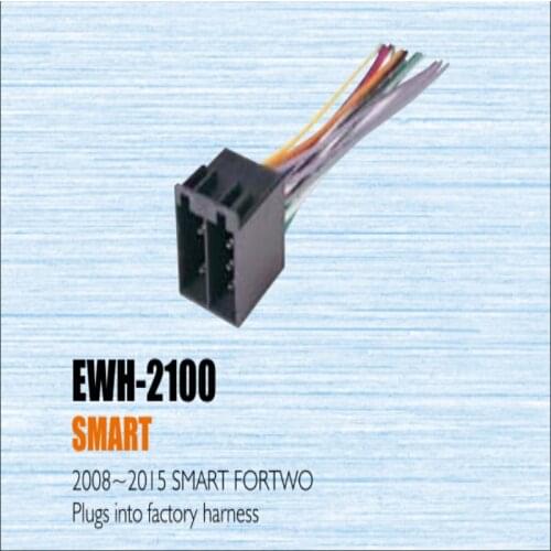 Plugs Into Factory Harness For Smart 2008-2013 - Radio Power Wire Adapter / Aftermarket Stereo Cable / Male DIN To ISO