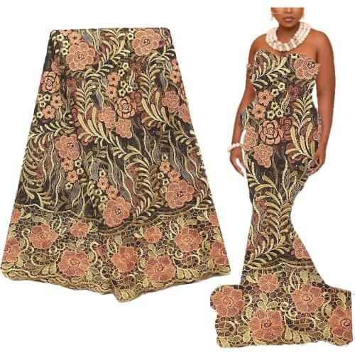 Embroidered African Lace Fabric 2021 Tulle Net Mesh Lace Materials French Lace Fabric Guipure Cord Wedding Nigerian Lace Fabrics