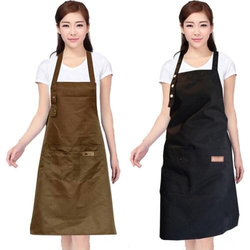 Lady Women Men Adjustable Canvas High-grade Kitchen Apron For Cooking Baking Restaurant Manicure Nail Salon Home Prevent Oil