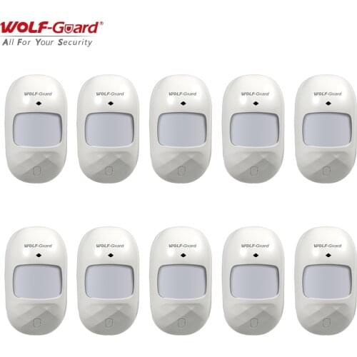1/2/4/6/8/10Pcs Wolf-Guard Wireless Wide-Angle PIR Motion Sensor Detector Useful for Home Security Alarm Burglar System
