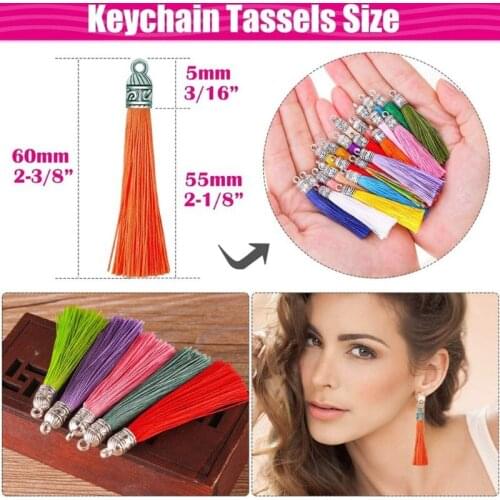 100pcs Nylon Thread Tassel Pendants with for Keychain for Resin Diy Crafts Bracelet Earrings Key Chain Necklace 40GB