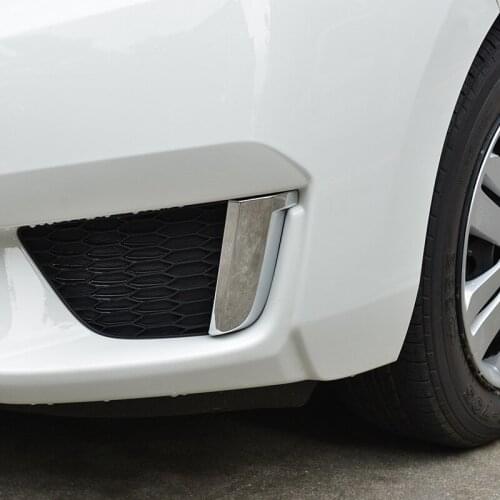 2PC ABS stainless steel For Honda Fit 2014-2017 front fog lamp Trim sticker
