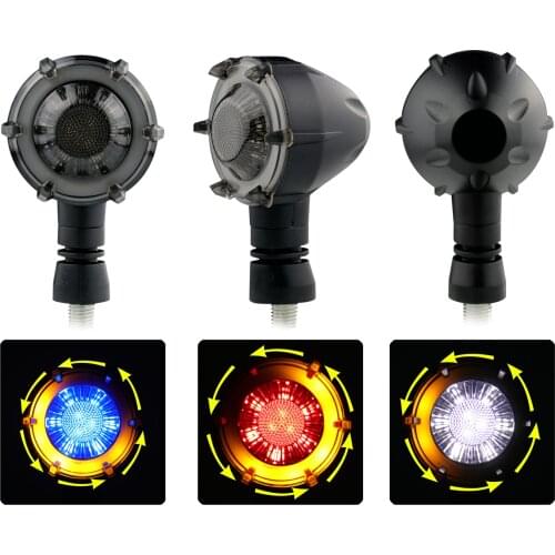 2PCS Universal Motorcycle Turn Signal Light DC12V Daytime Running Light Amber Running Light Flasher Brake Stop Light