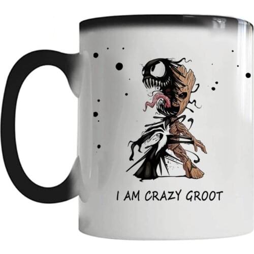 2021 Crazy Groot Magic Mug 11oz Color Changing Ceramic Creative Friends Birthday Gift Cup