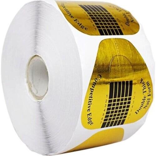 500 Pcs Long Durable Acryli Nail Paper Forms Thick Nails Gel Extension Sticker Guide Forms Nail Art Extension Tools Manicure