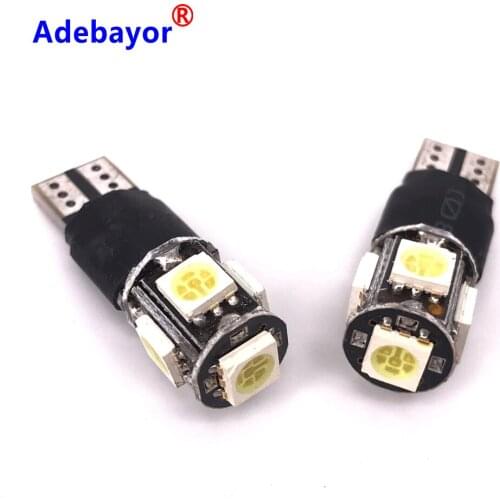 Adebayor10 X T10 W5W 5SMD 5050 Leds Fast Flashing Strobe / Always on 2 Model Car Side Marker Rear Light Lamp Bulbs 12V