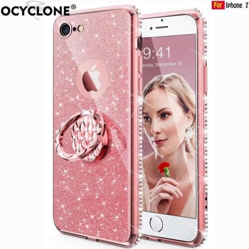 For iphone 7 case luxury anti-knock Glitter case 360 Degree Round Kickstand Case Soft Bling girl Cute Case for iphone 7 covers