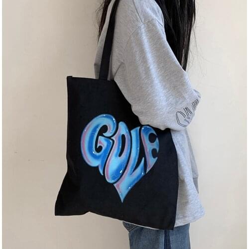 Japanese anime y2k canvas bag casual hip-hop Harajuku hip hop female shoulder bag punk ins women bag vintage letter shopper bags
