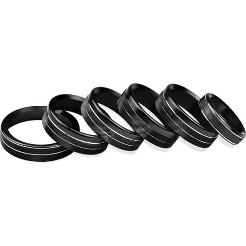 Air Conditioner Switch Cover Aluminum Center Console Knob Compatible for Ford F150 2015-2018 6PCS(Black)