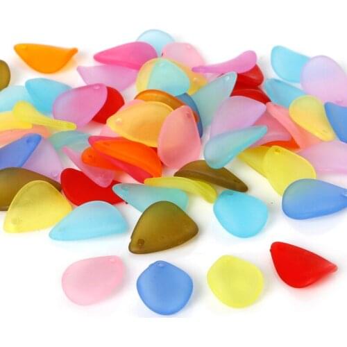 Hot 12*17MM 160Pcs/lot Acrylic Loose Spacer Charm Frosted Leaf Beads Fit Fashion Jewelry Necklace Bracelet For DIY