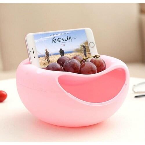 Fashion Plastic Fruit Dish Snacks Nut Melon Seeds Bowl Double Layer Candy Plate Peels Shells Multifunctional fruit plate 20*10cm