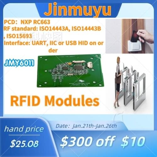 13.56 MHZ chip Smart Card Readers Modular RFID systems with NXP RC663 ，supporting ISO14443A, ISO14443B, ISO15693