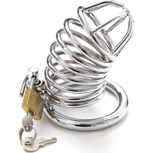 Stainless Steel Male Chastity Cage Penis Cock Sleeve Lock Lockable Metal Chastity Device Cock Cage Adult Sex Toys for Men Gay
