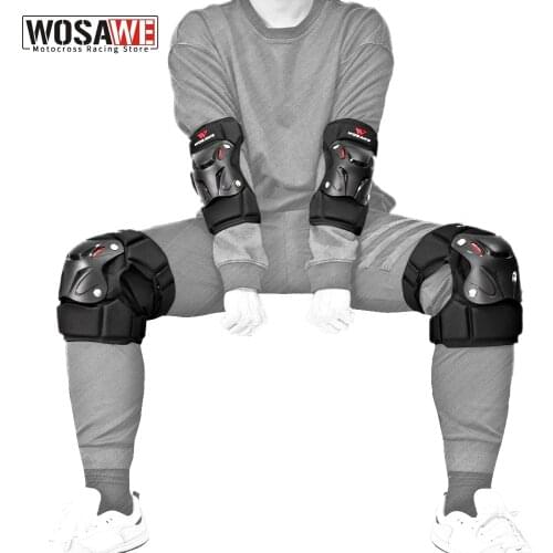 WOSAWE Motorcycle Knee Pads Motocross Knee Guards Moto Elbow Protection Knee Protector Racing Guards Safety Gearse Elbow Brace