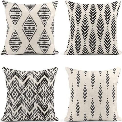 Throw Pillow Covers Ikat Tribal and Boho Ethnic Herringbone for Ideas Chevron Decor Linen Pillow Cases Home Decorative Square