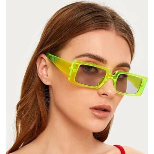 New Trendy Square Sunglasses Ladies Transparent Color Personality Eyewear Street Shooting Anti-glare Brand Designer Glasses 2021