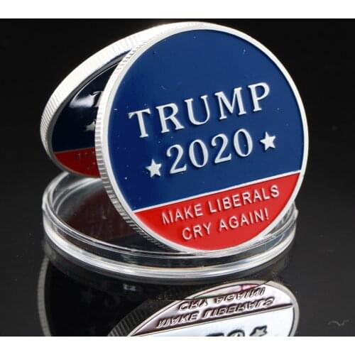 America President Donald Trump Silver Plated Commemorative Coin Make America Great Again Souvenir Gifts