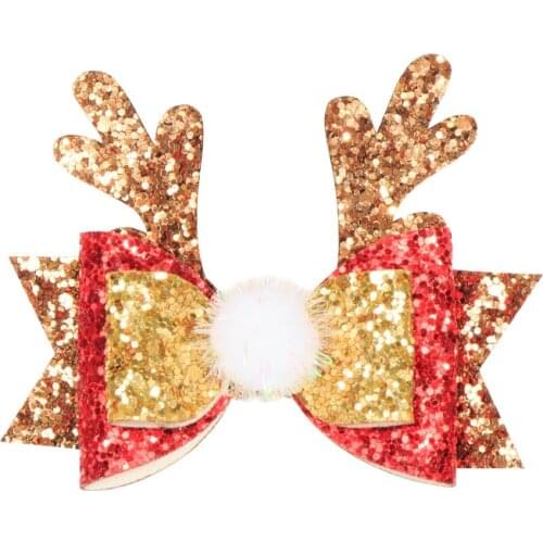 Christmas New Cute Antler Hair Clips Festival Style Red Antler Headband Baby Hairpins Headwear Girl Christmas Hair accessories