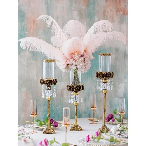 Wedding Flower Holder Candle Holder Flower Candle Stand High Feet Standing Vase