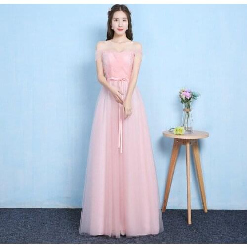 Party Formal Beach Sexy Plus Size Junior Women Ladies Pink Bridesmaid Dresses Tulle Bandage Dress Sisters Wedding Guest Dress