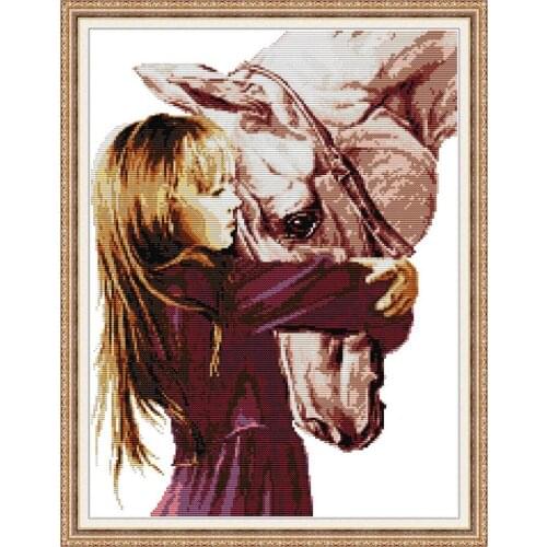 Everlasting Love Say Goodbye Chinese Cross Stitch Kits Ecological Cotton Clear Stamped Printed DIY Christmas Wedding Decoration