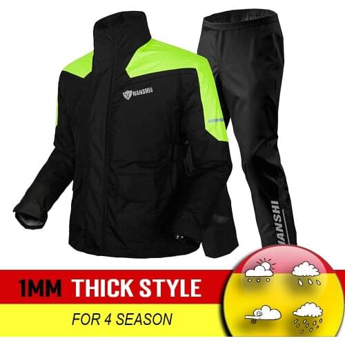 NASHI Motorcycle Rain Suit Waterproof Raincoat Pants Motorbike Rain CoatVentilate Poncho Motorcycle Rain Jacket Riding Rainstorm