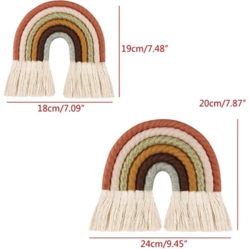 W3JE Nordic Rainbow Shape Wall Hanging Cotton Thread Pendant Kids Room Decoration